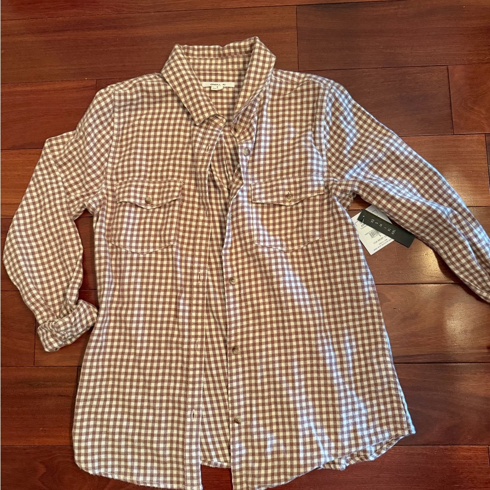 O'Neill Brown Checkered Flannel Shirt